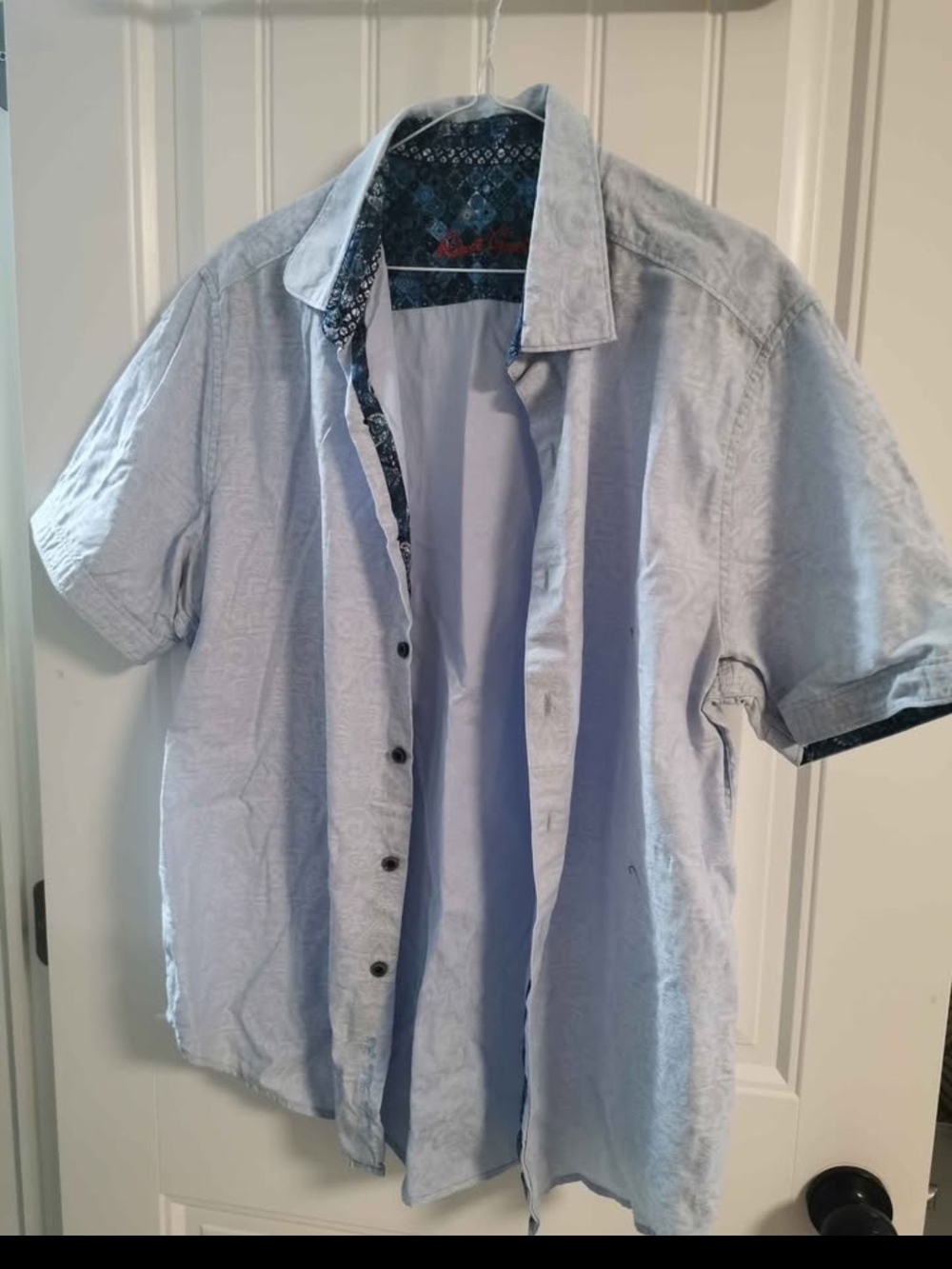 Robert Graham Light Blue Shirt with Blue Mosaic Inner Lining